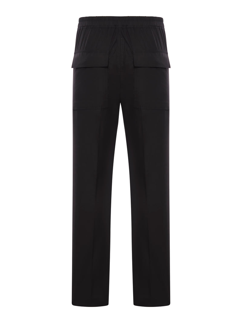 Rick Owens Men Dietrich Wide Leg Cotton Trousers