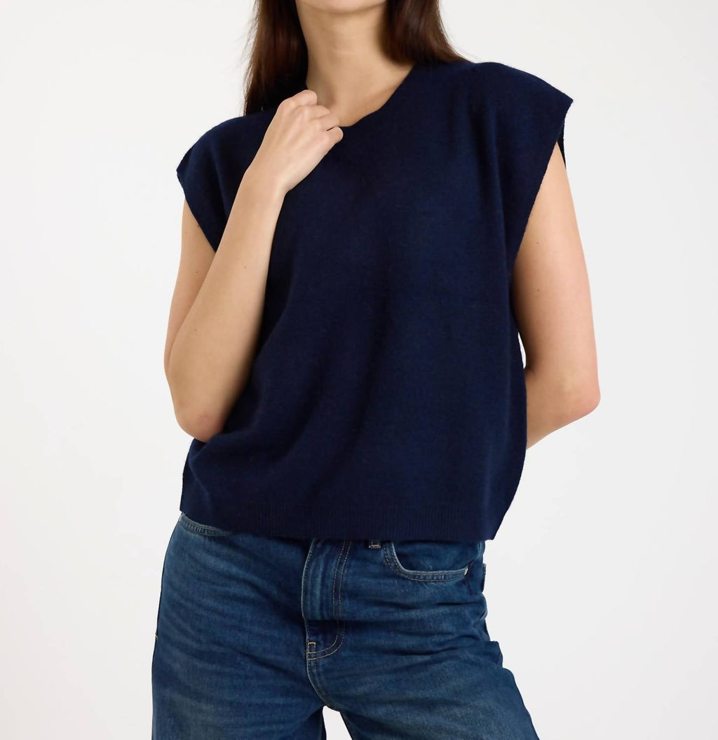 Tabby Cashmere Tank Top In Navy