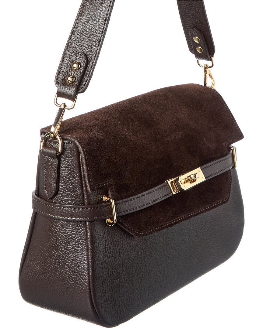 Isabella Rossetti Greta Suede & Leather Handbag