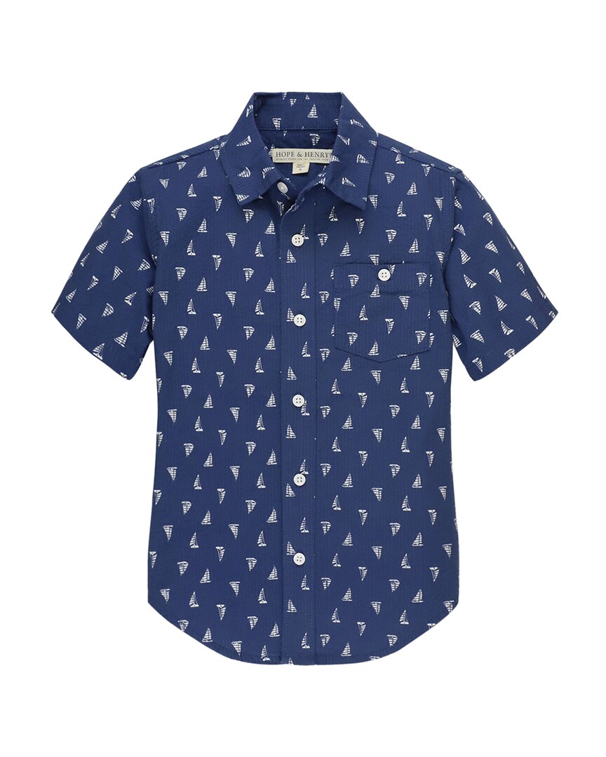 Hope & Henry Seersucker Printed Shirt