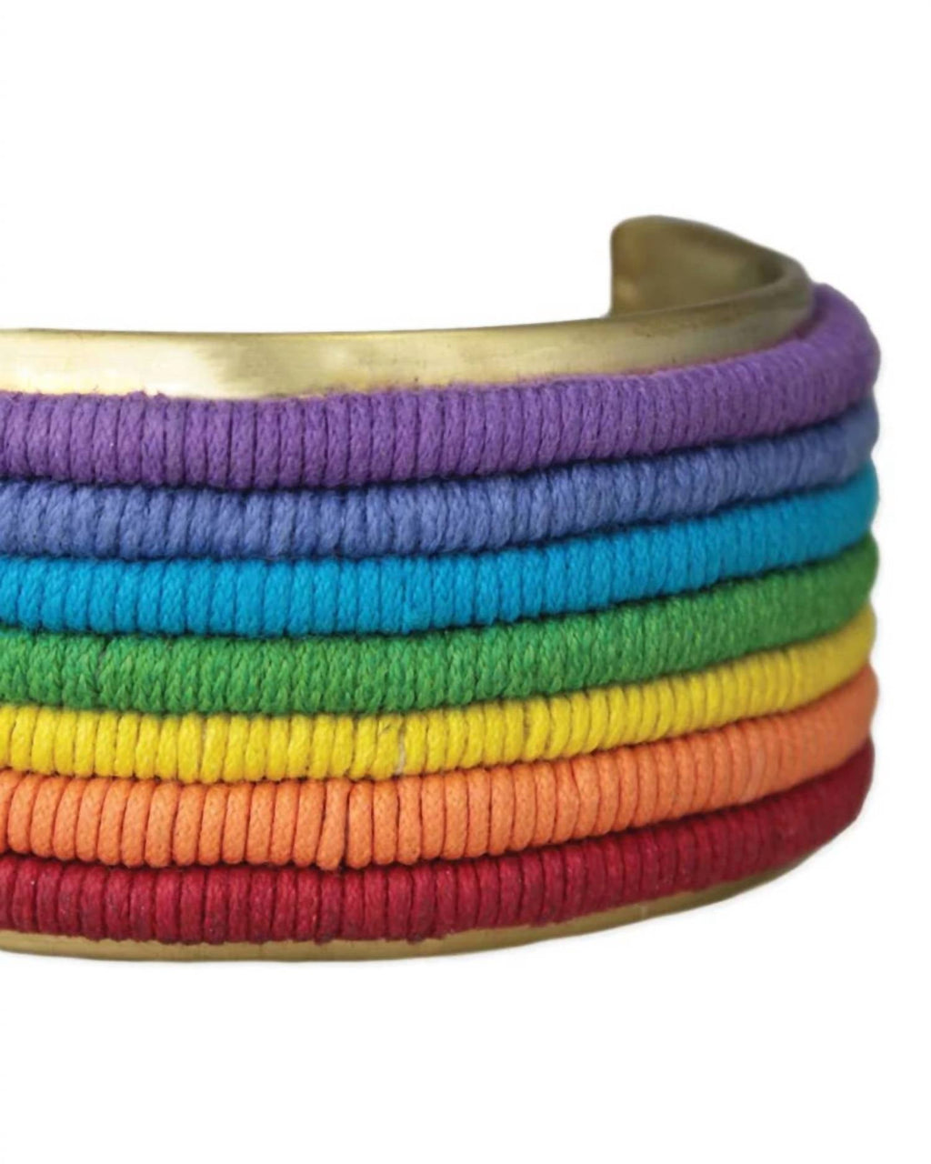 Women's Rainbow Cord Stripe Cuff Bracelet In Gold