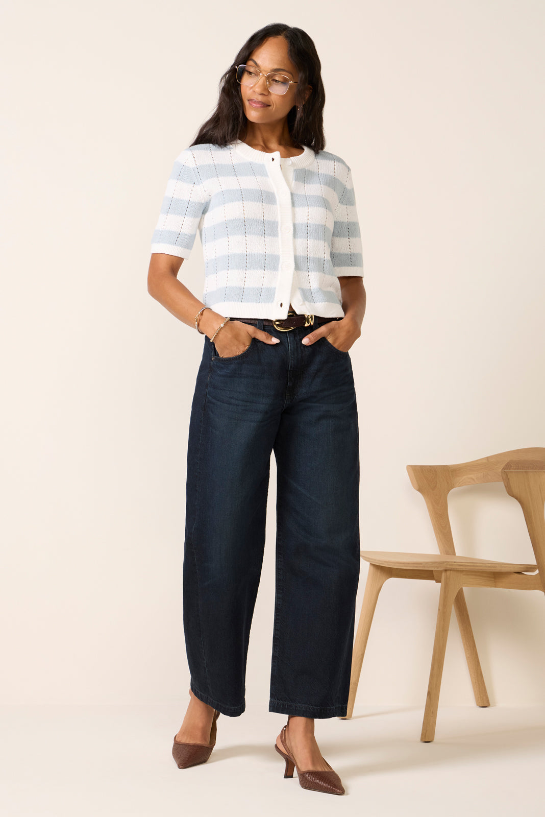 Women's Evie Short Sleeve Crew Cardigan