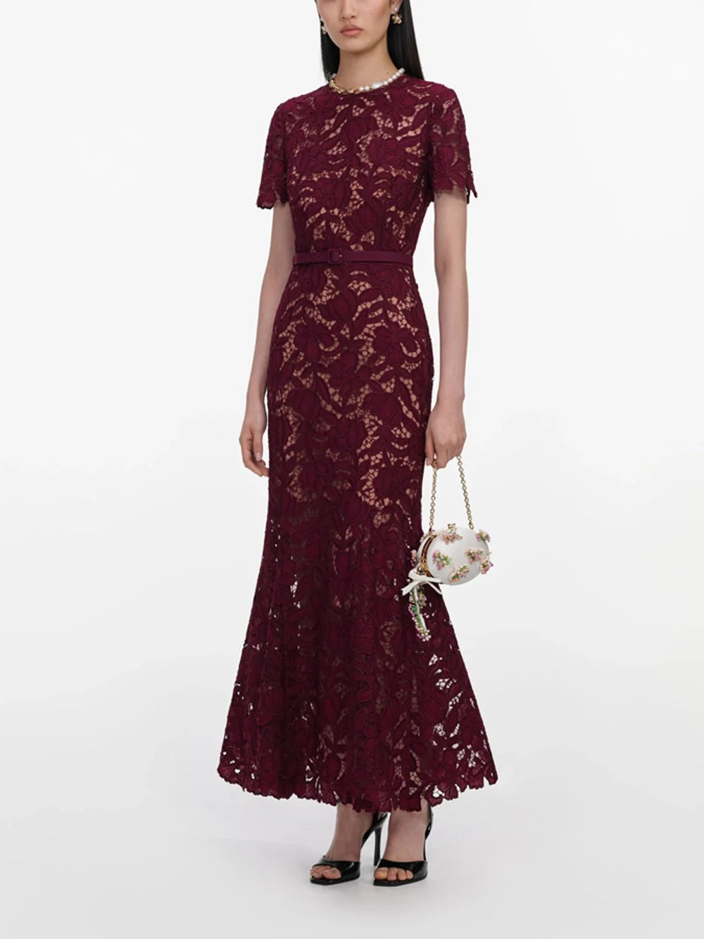 Self-Portrait Women Lace Midi Dress
