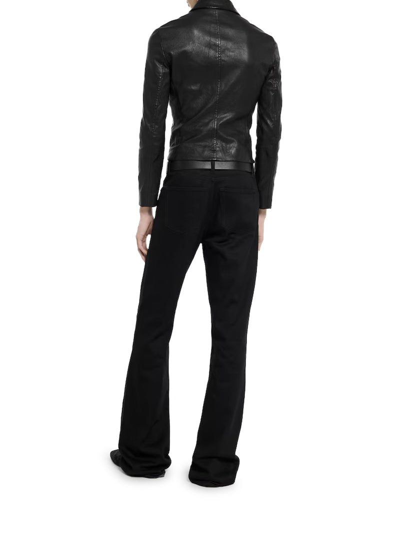Gucci Men Washed Stretch Nappa Leather Jacket