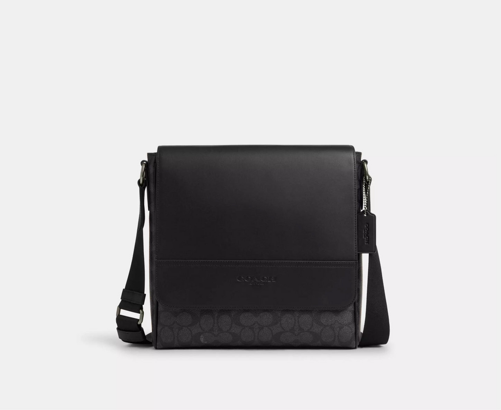 NWT Coach Sprint Map Bag In Signature Canvas & Leather