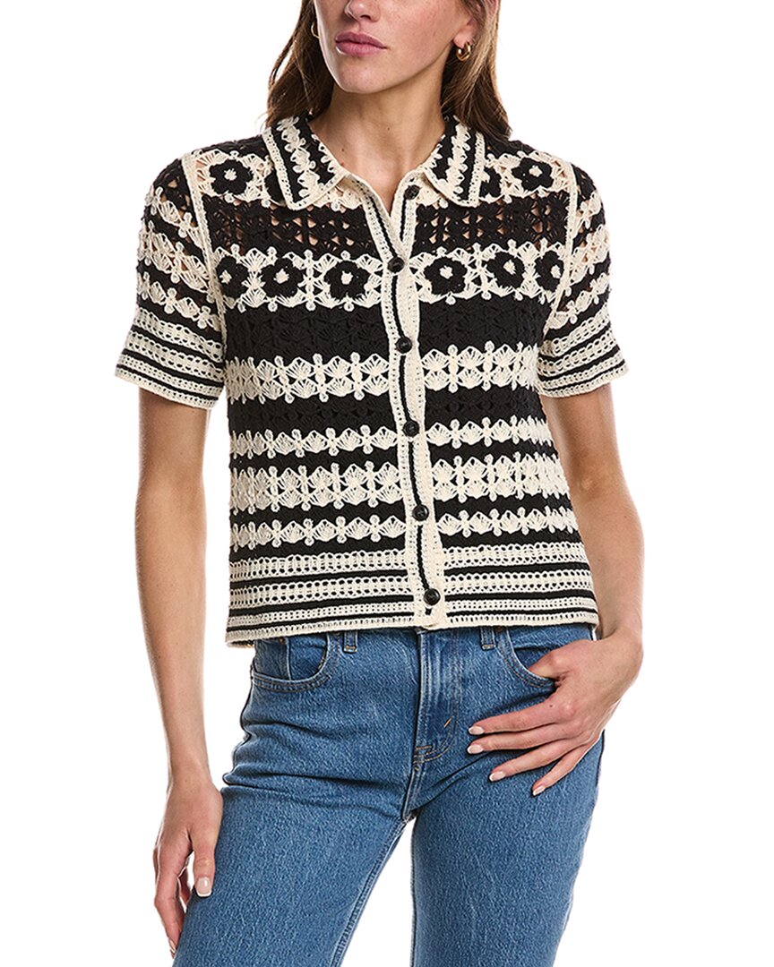 Design History Crochet Button Down Top