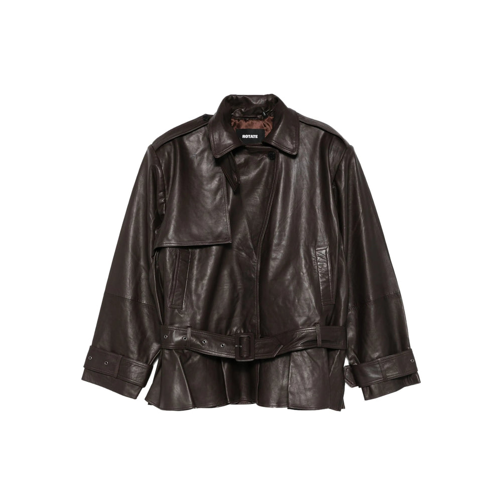 Rotate Brown Jackets - Leather Jackets Women
