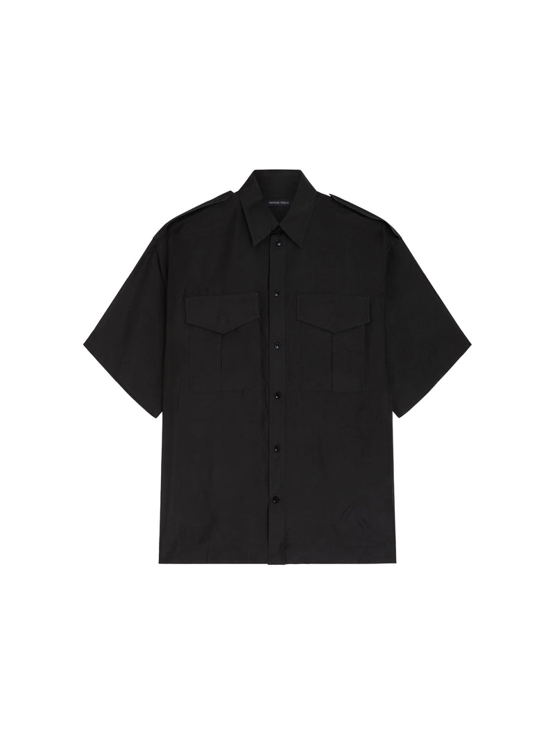 Phoebe Philo Women Black Lightweight Habotai Silk Utility Shirt