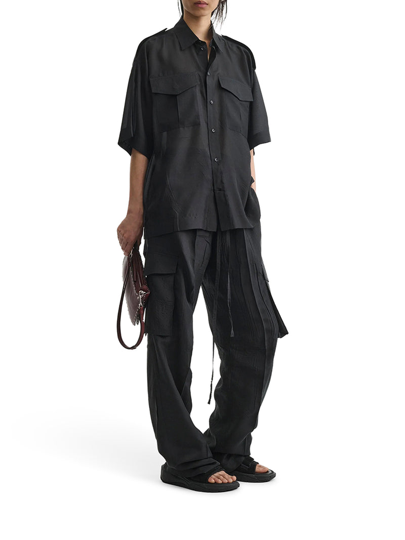 Phoebe Philo Women Black Lightweight Habotai Silk Utility Shirt