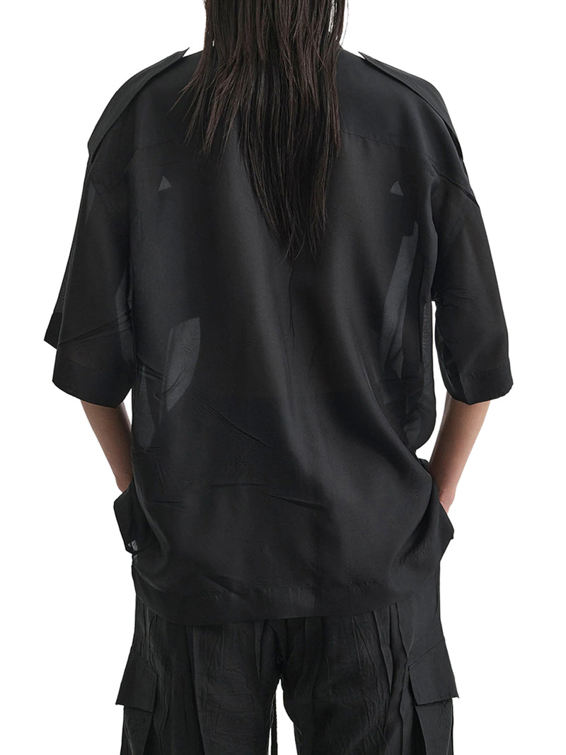 Phoebe Philo Women Black Lightweight Habotai Silk Utility Shirt