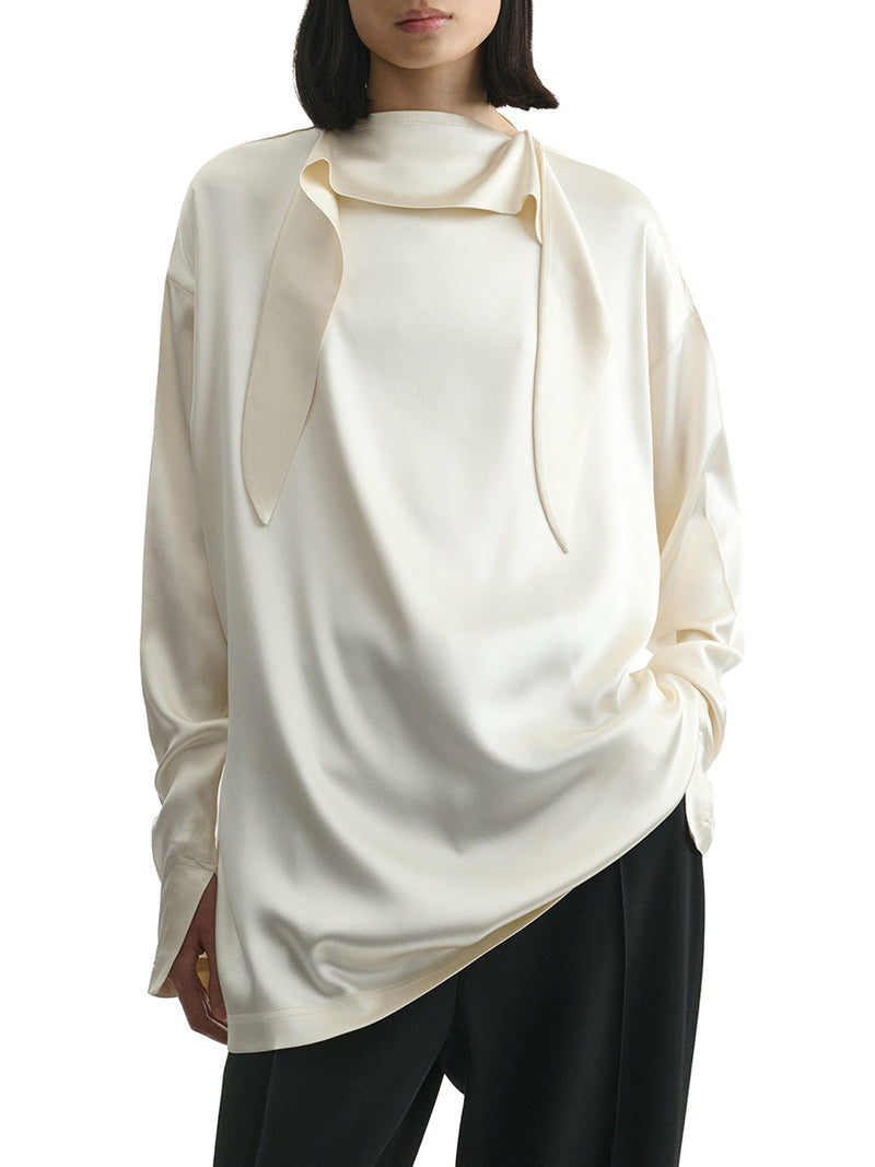Phoebe Philo Women Silk Knot Neck Top