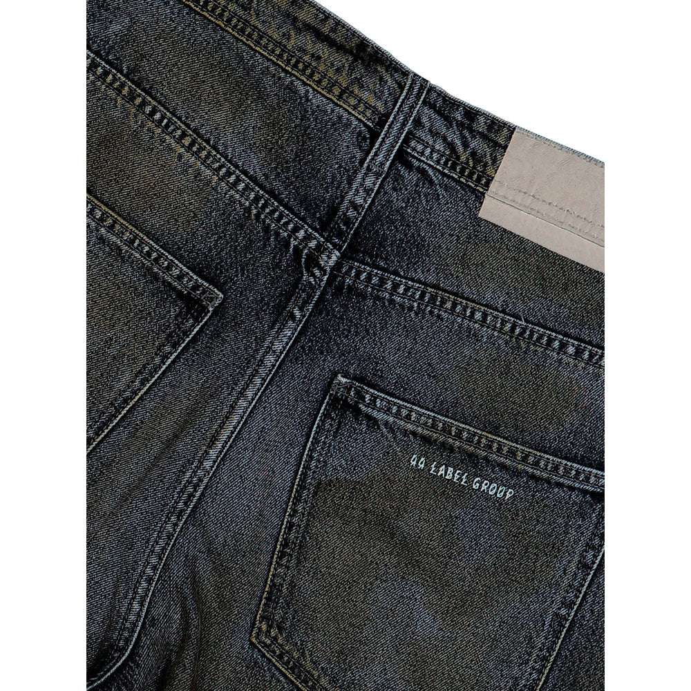 44 Label Group Black Shorts - Denim Shorts Men