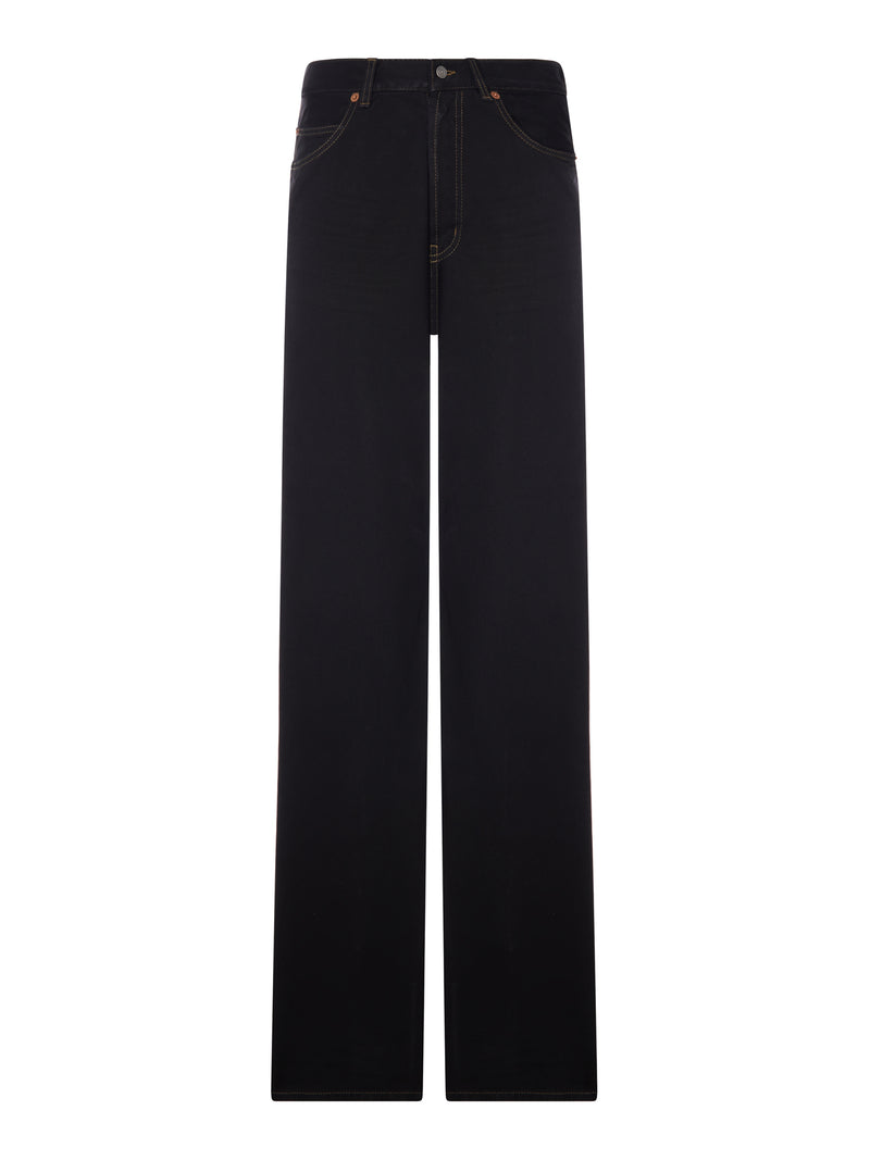 Saint Laurent Women Wide Leg High Waist Denim Jeans