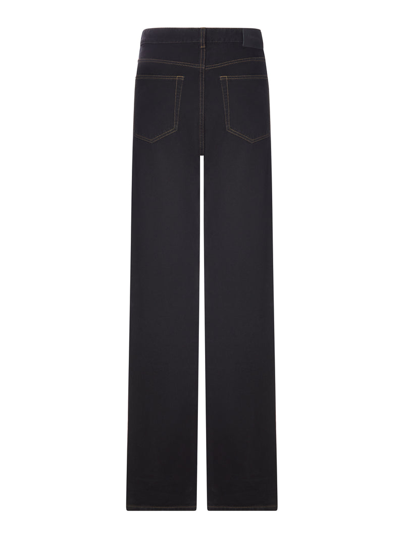 Saint Laurent Women Wide Leg High Waist Denim Jeans