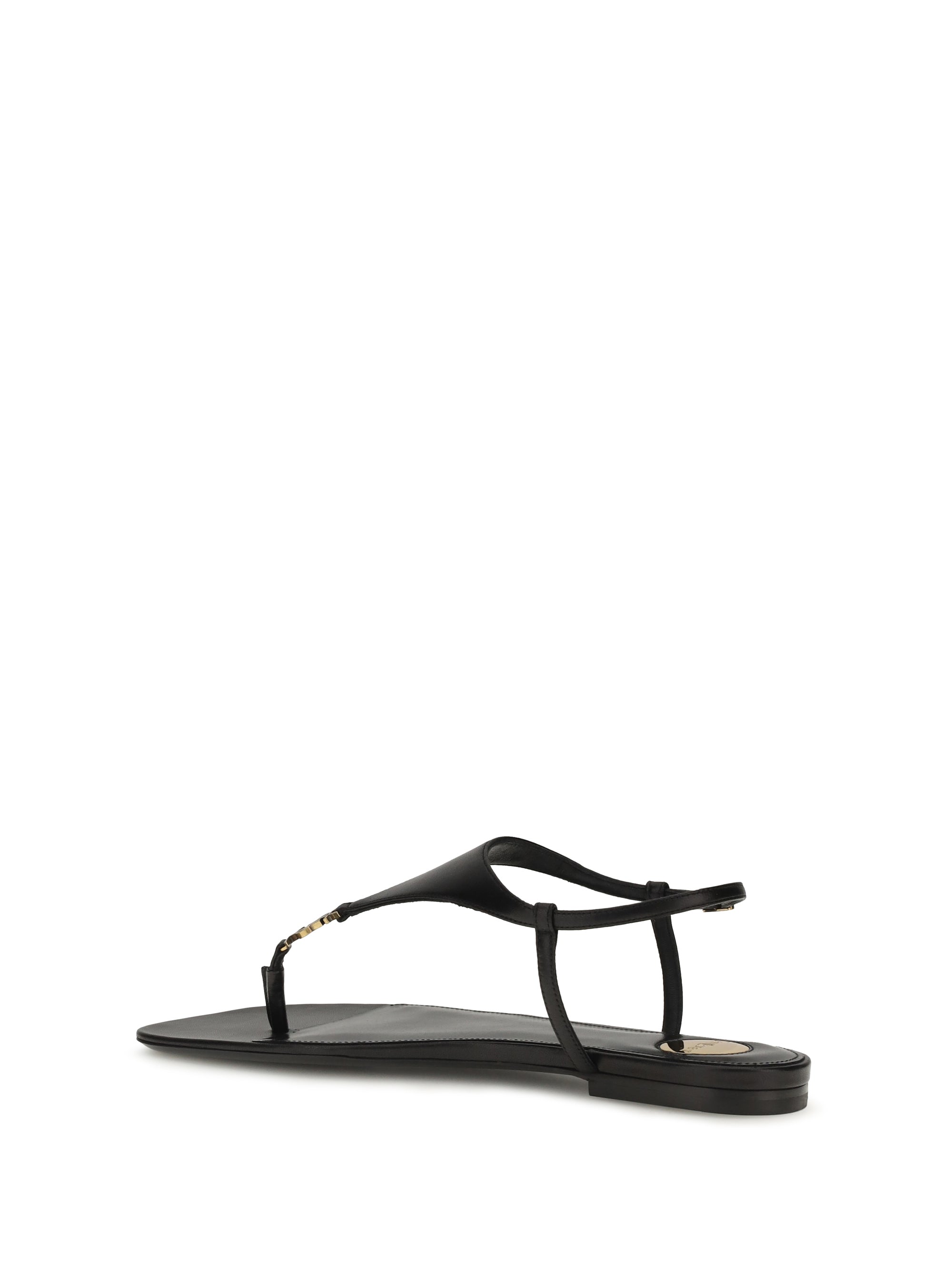 Saint Laurent Women Cassandre Leather Sandals