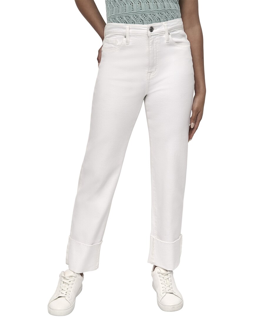 DKNY High Rise Ecru Relaxed Straight Jean