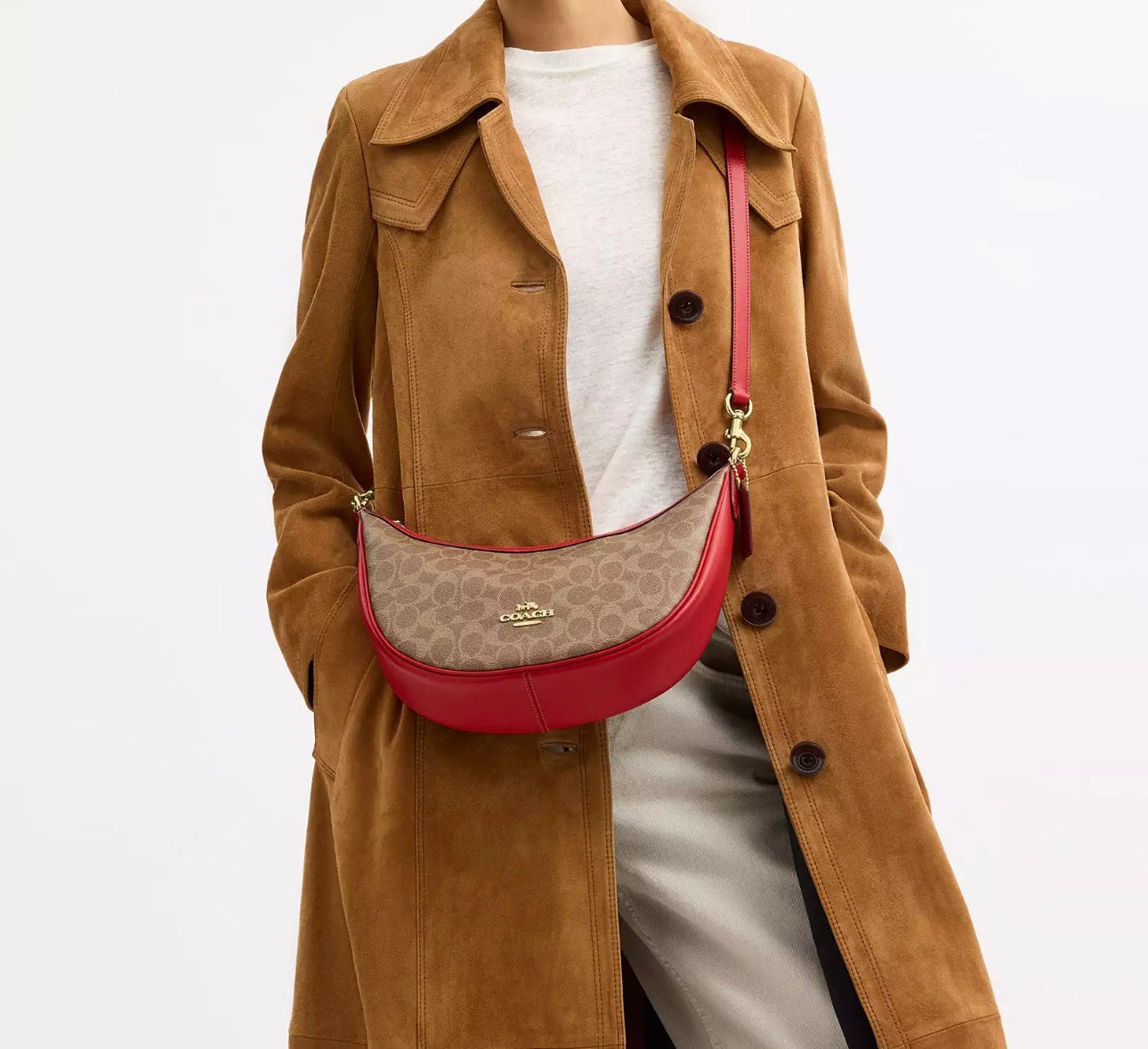 NWT Coach Aria Shoulder/Crossbody Bag Signature Canvas & Leather
