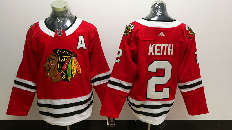 Men's Chicago Blackhawks Duncan Keith #2 Red Home Breakaway Player jersey