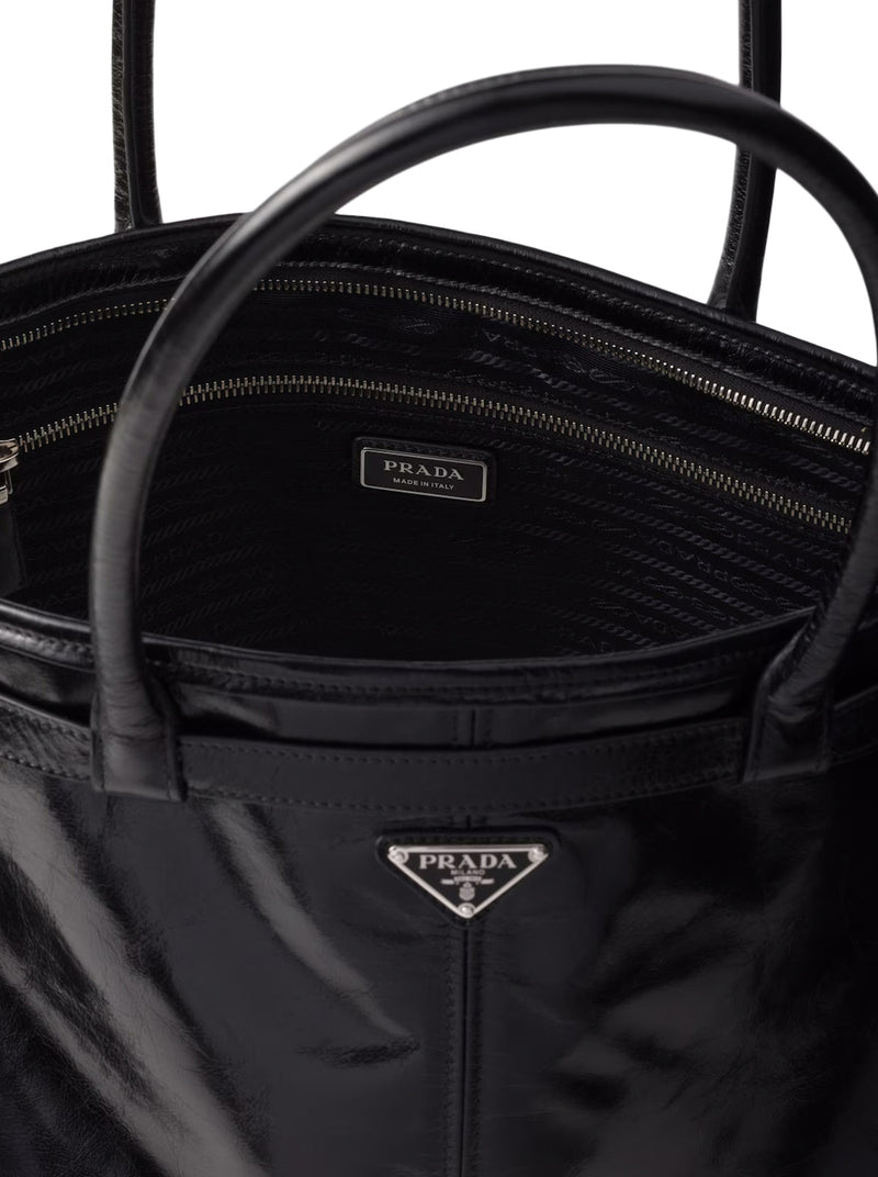 Prada Men Prada Bonnie Leather Shopping Bag