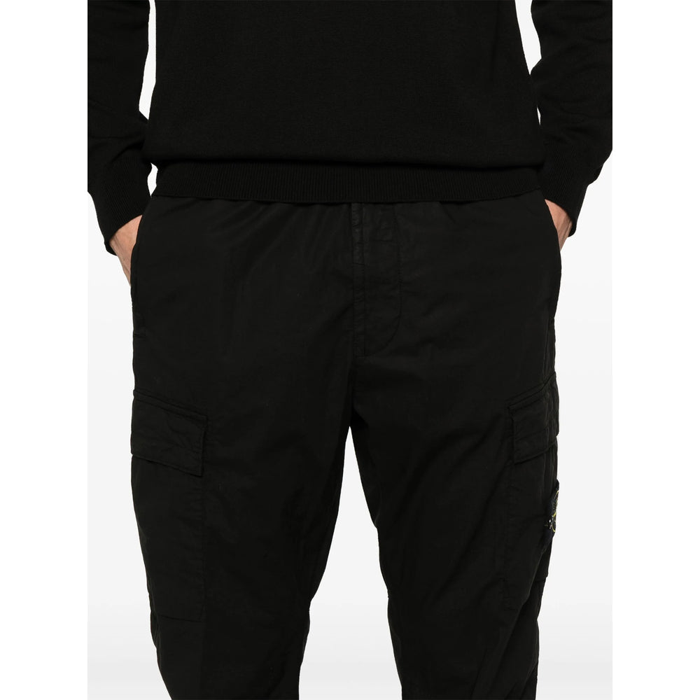 Stone Island Black Trousers - Tapered Trousers Men
