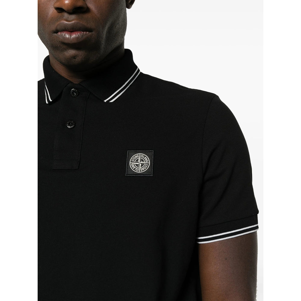 Stone Island Black Polo Shirts Men