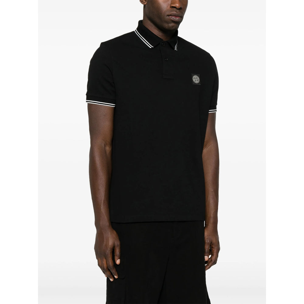 Stone Island Black Polo Shirts Men
