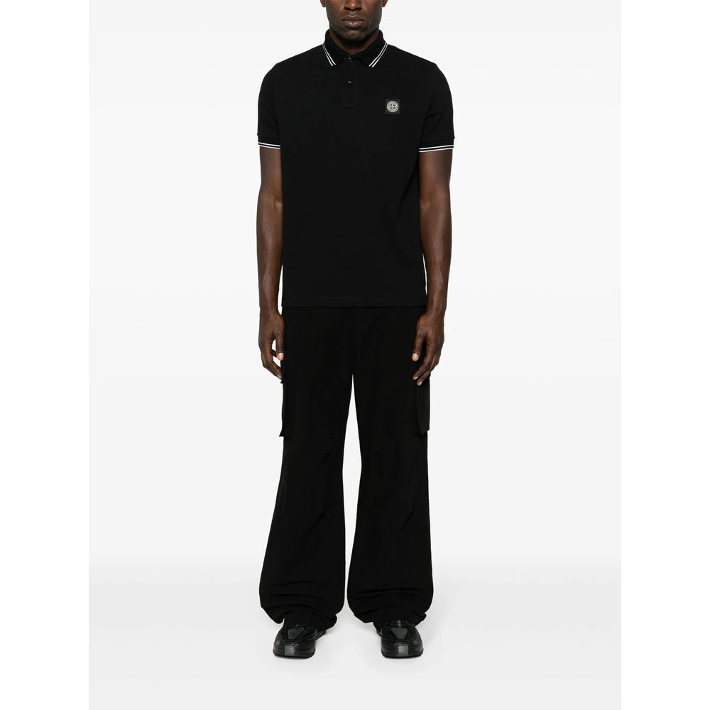 Stone Island Black Polo Shirts Men