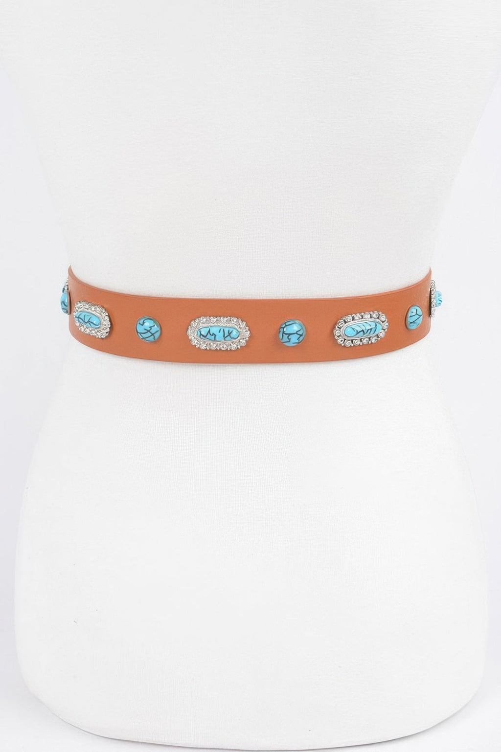 Western Style Belt With Turquoise