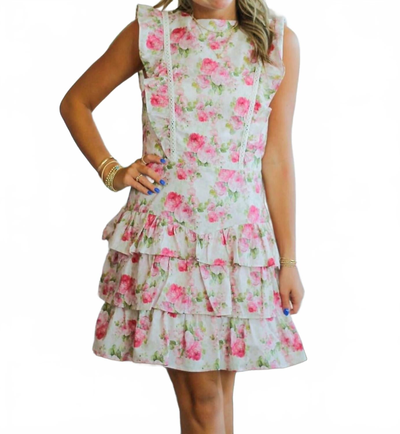 Garden Mini Dress In Rose  Pink