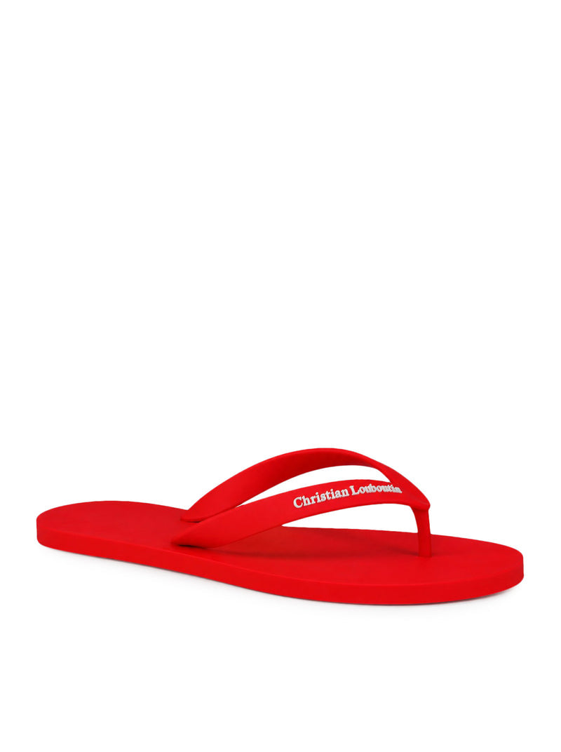 Christian Louboutin Men Rubber Flip Flops With Logo