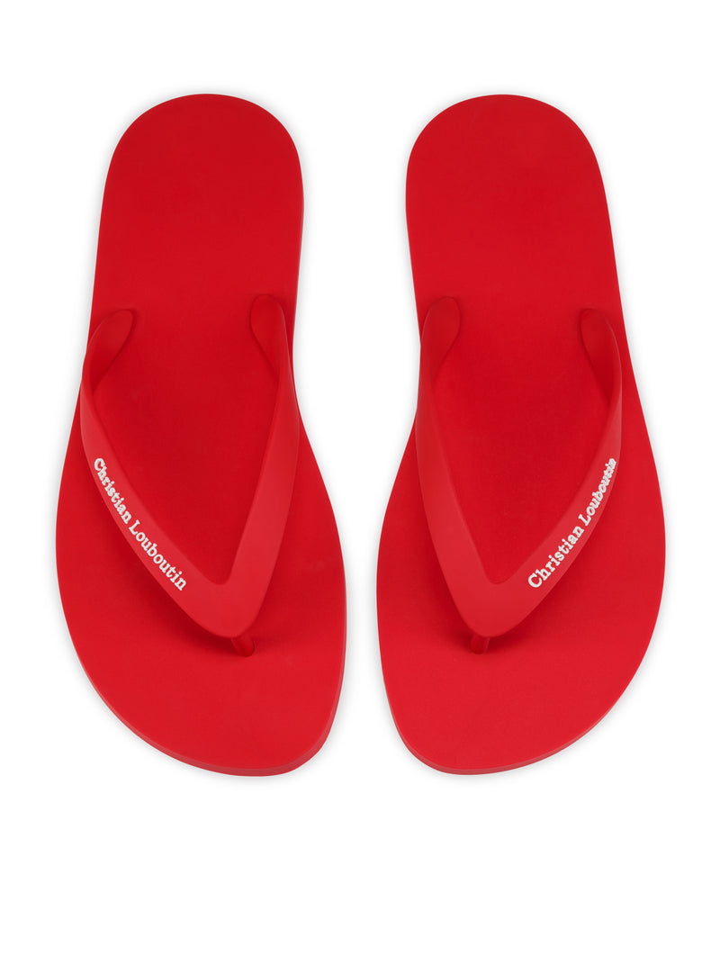 Christian Louboutin Men Rubber Flip Flops With Logo