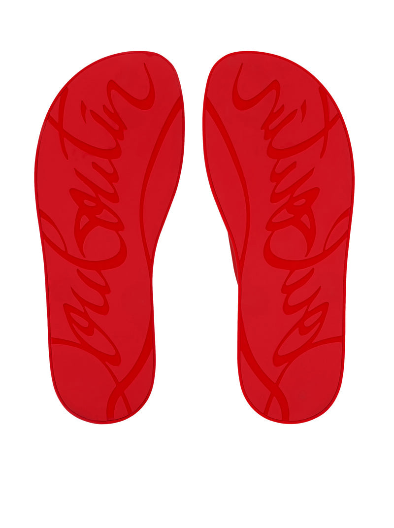 Christian Louboutin Men Rubber Flip Flops With Logo
