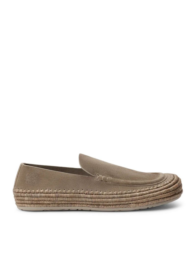 Loewe X Paula`S Ibiza Men Rio Suede And Raffia Loafers