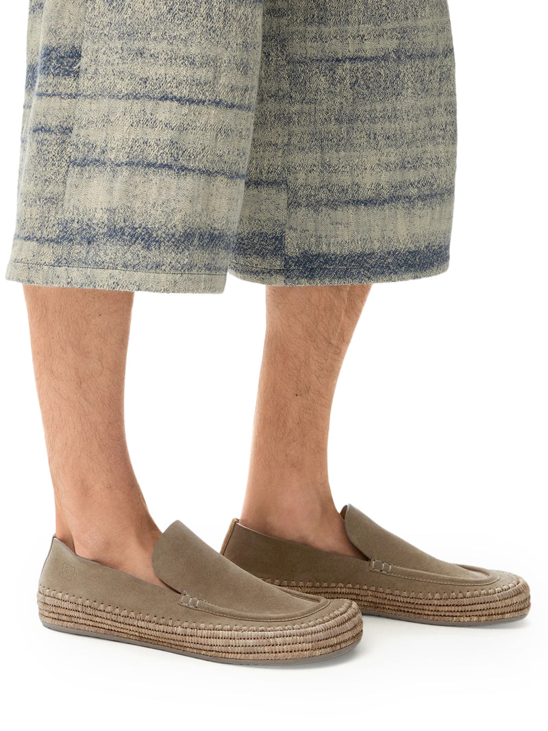Loewe X Paula`S Ibiza Men Rio Suede And Raffia Loafers