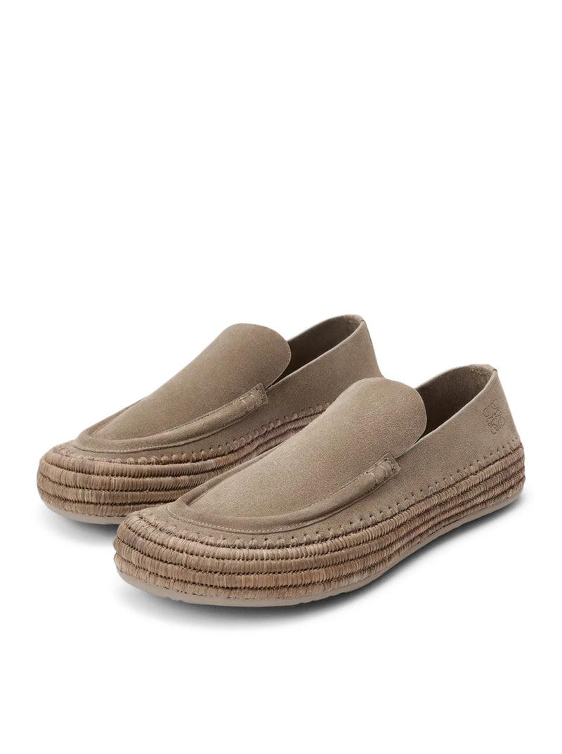 Loewe X Paula`S Ibiza Men Rio Suede And Raffia Loafers