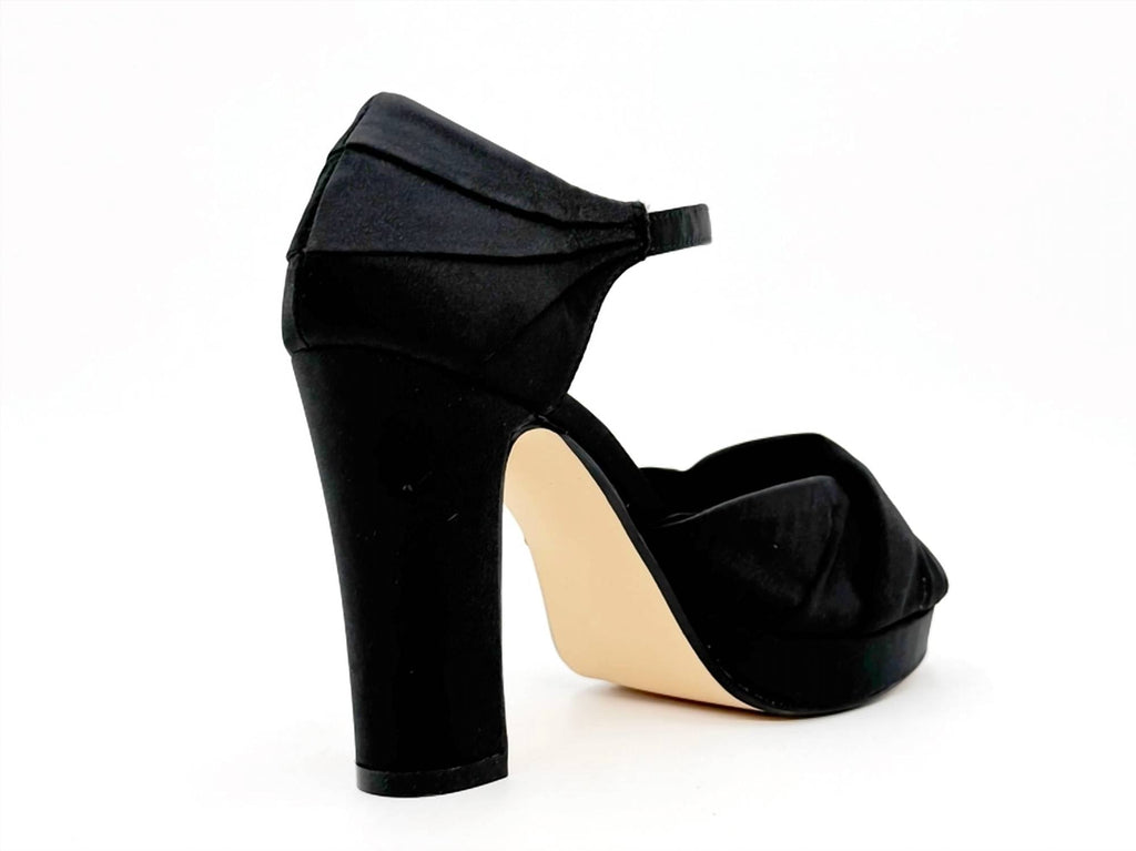 Women's Gloria Satin Platform Holiday Heels In Black