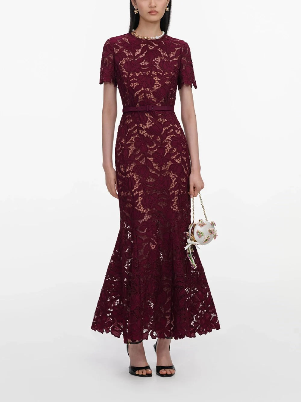 Self-Portrait Women Lace Midi Dress