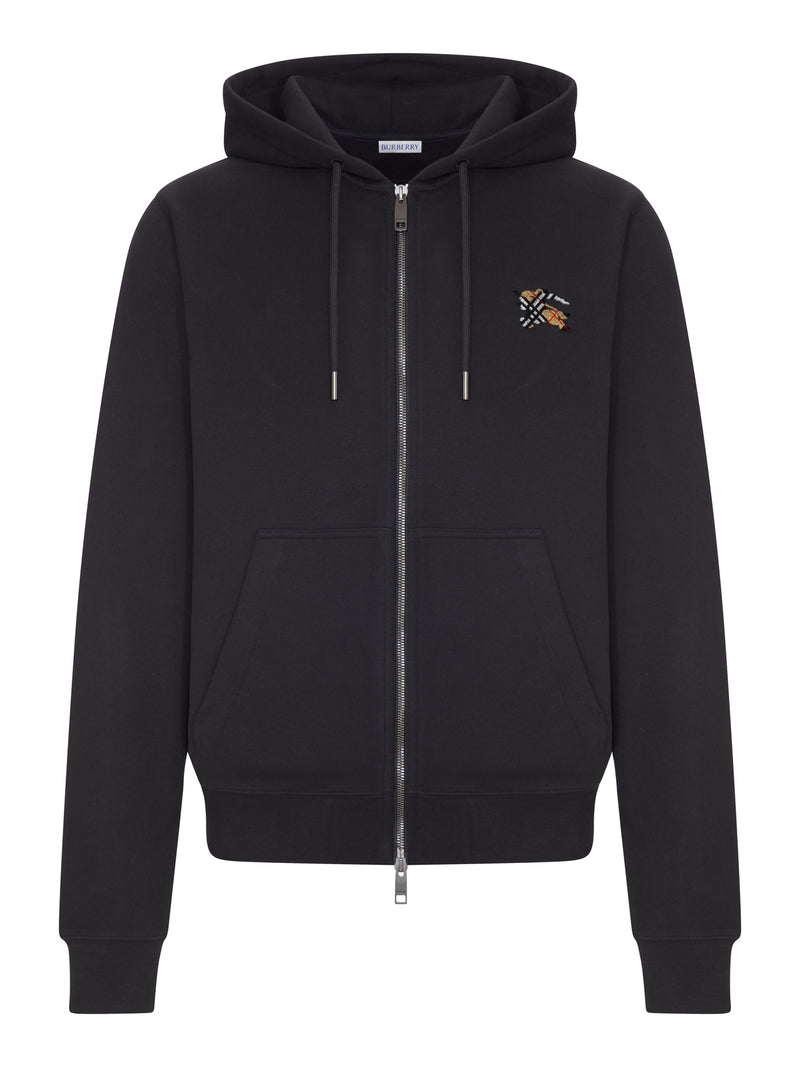 Burberry Men Cotton Sweatshirt With Zip And Hood