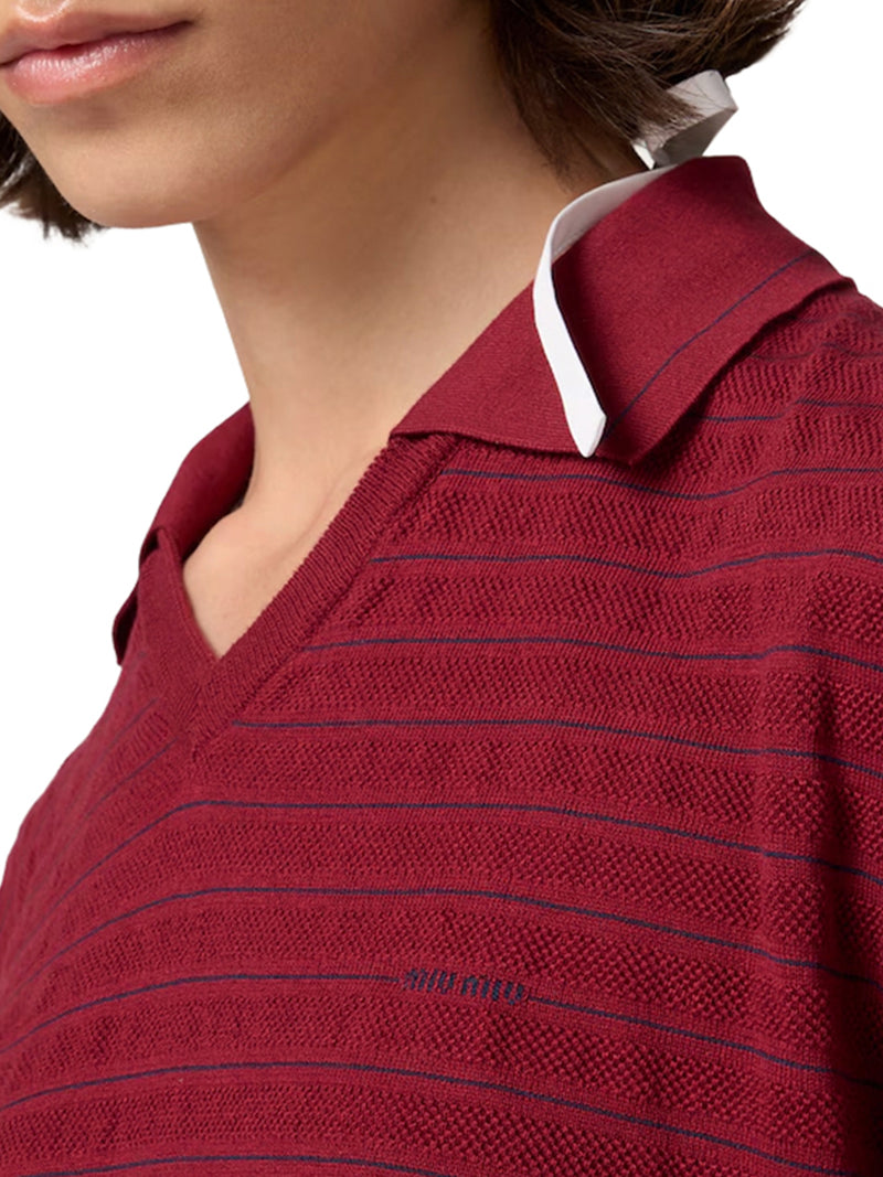 Miu Miu Women V-Neck Cotton Sweater
