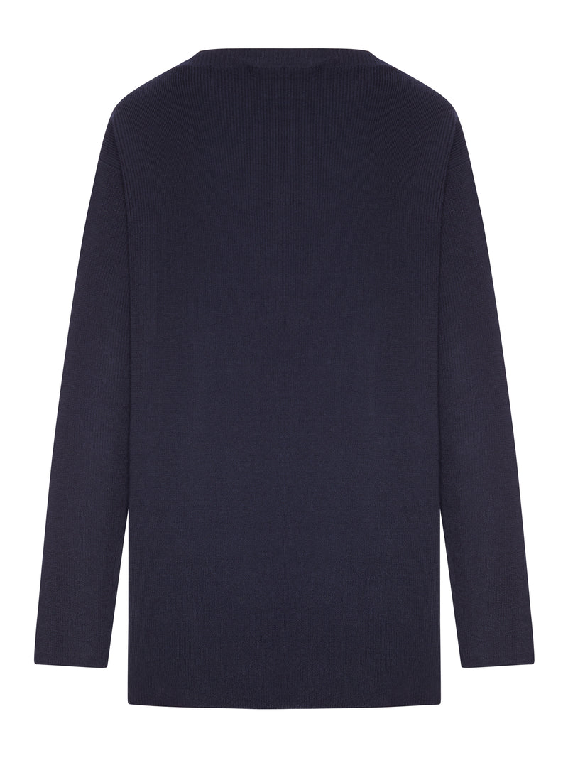 Miu Miu Women Oversized Ribbed Knit Sweater With Logo