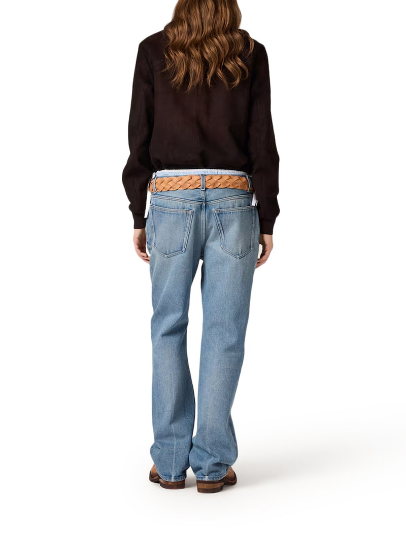 Miu Miu Women Five-Pocket Washed Denim Trousers