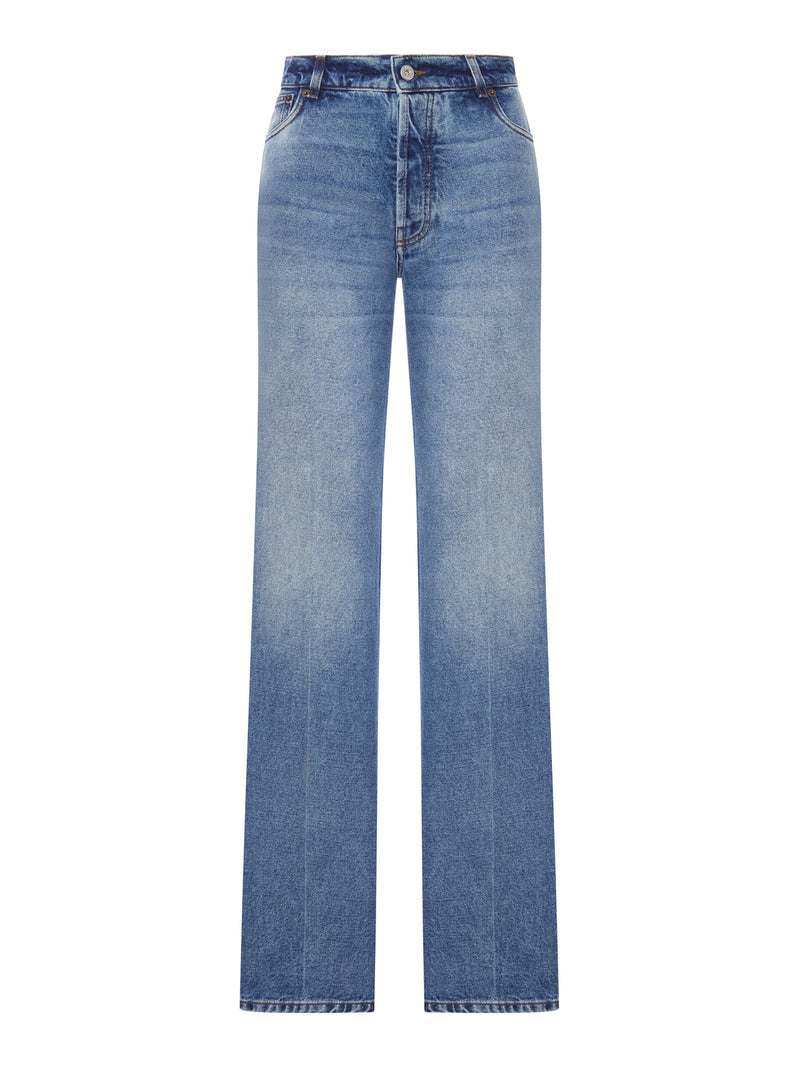 Miu Miu Women Straight Leg Denim Jeans Medium Wash