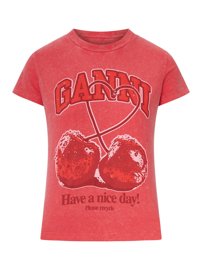 Ganni Women Jersey T-Shirt With Front Logo