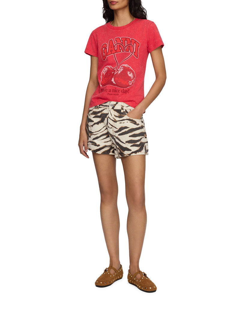 Ganni Women Jersey T-Shirt With Front Logo