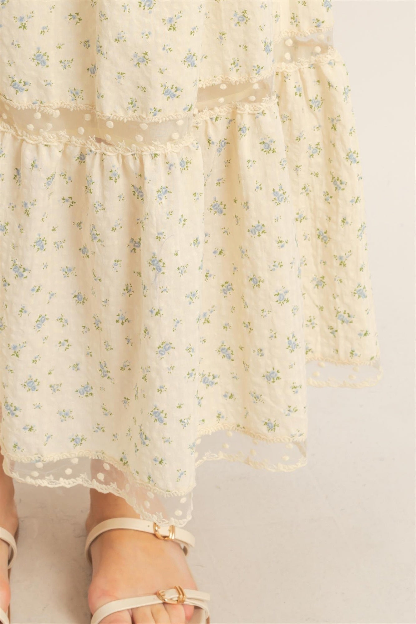 Tiered Lace Trim Skirt