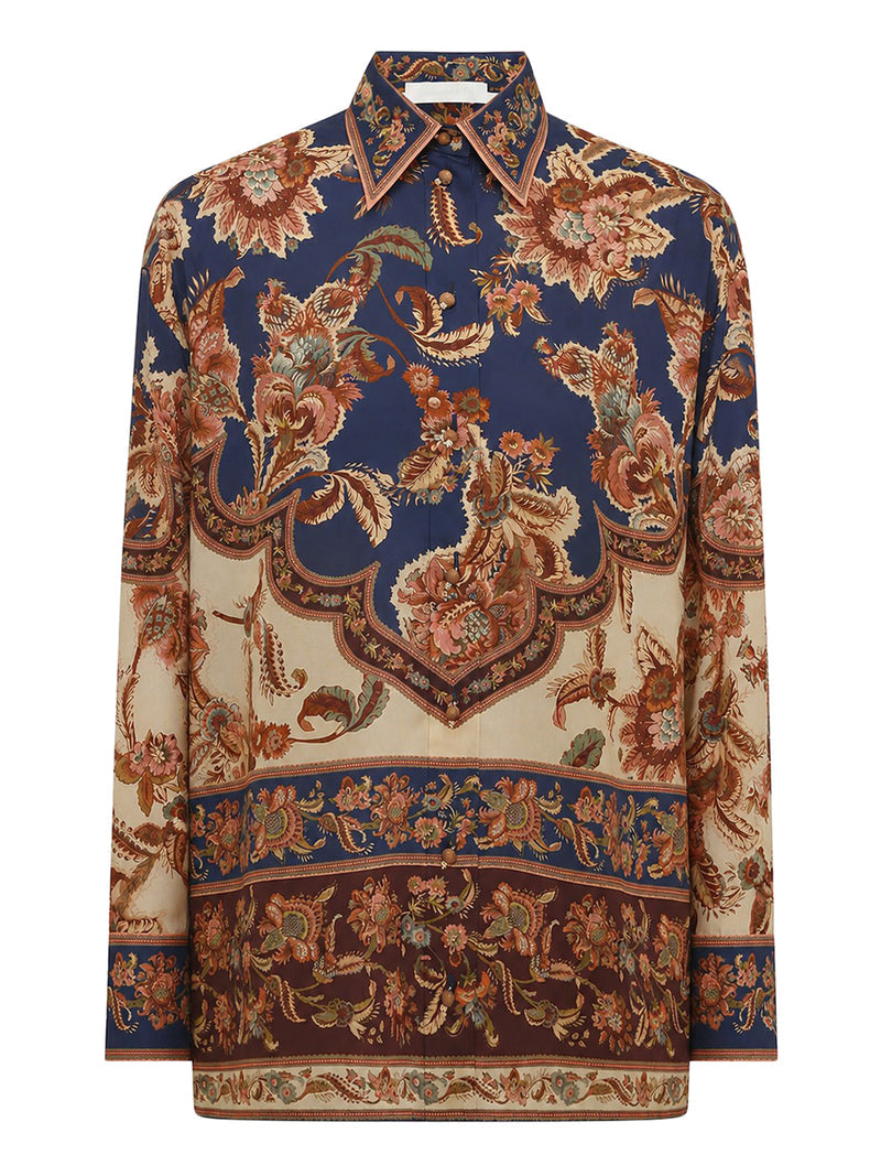 Zimmermann Women Aster Printed Silk Shirt
