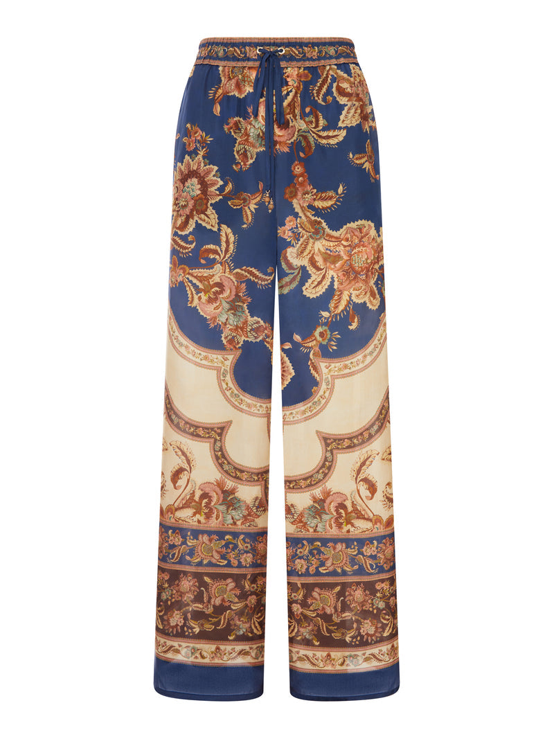 Zimmermann Women Aster Wide Leg Printed Silk Trousers