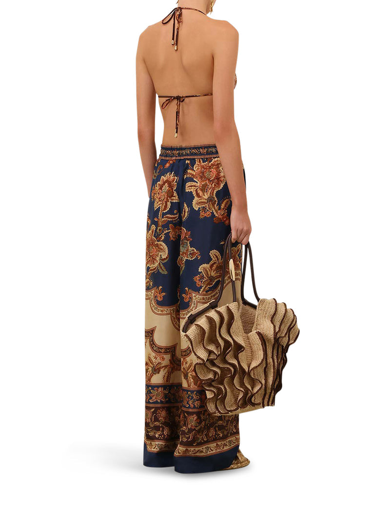 Zimmermann Women Aster Wide Leg Printed Silk Trousers