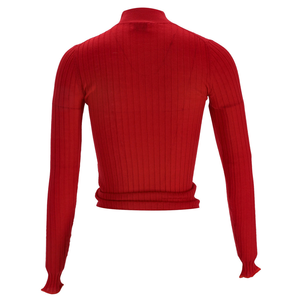 Acne Studios Ribbed-Knit Sweater in Red Wool