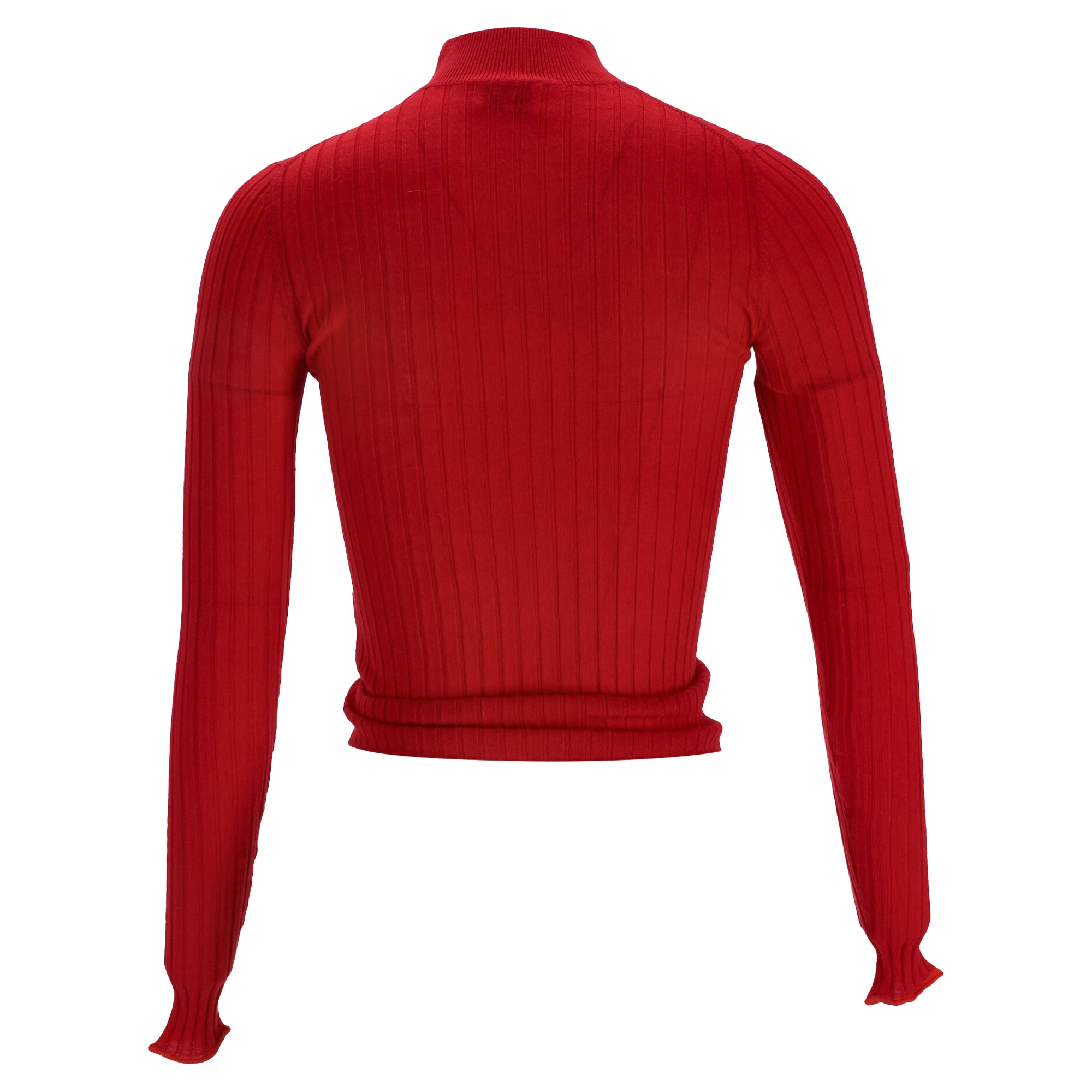 Acne Studios Ribbed-Knit Sweater in Red Wool